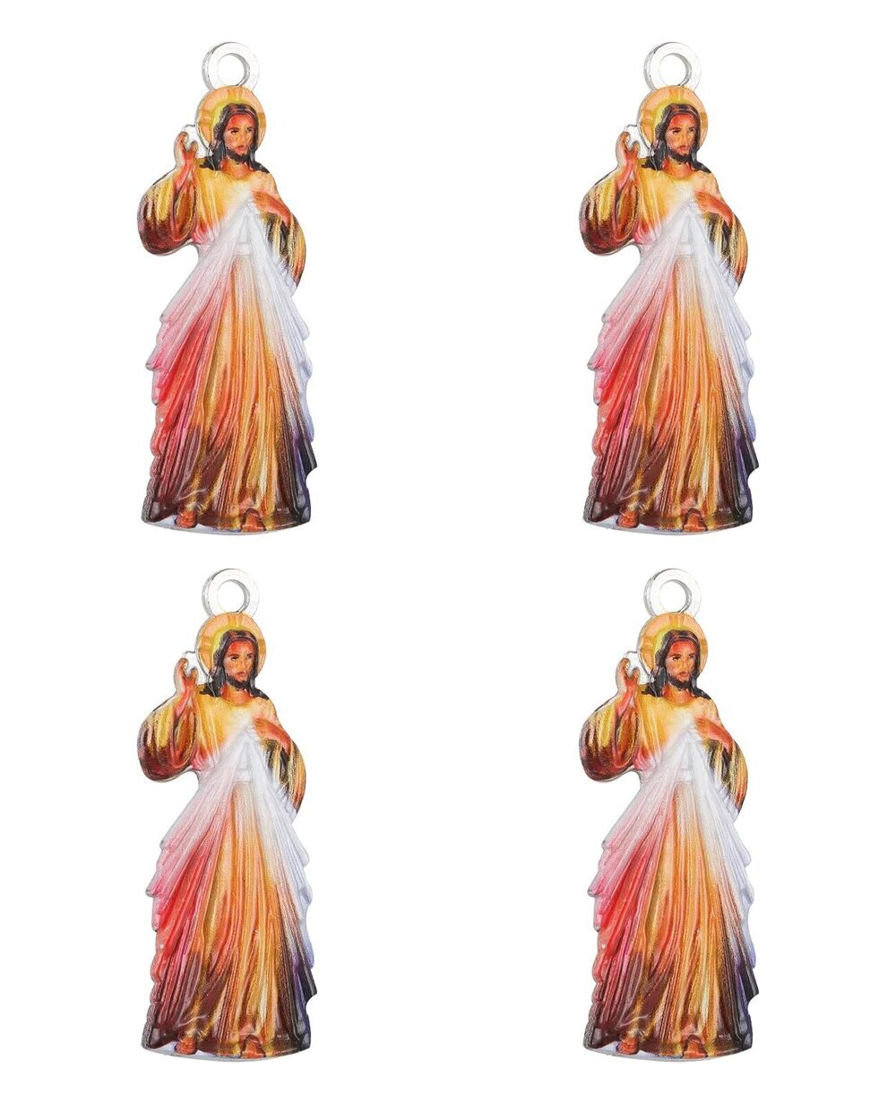 8385 Divine Mercy Jesus Christ Silhouette Pendant 4pcs-divine mercy